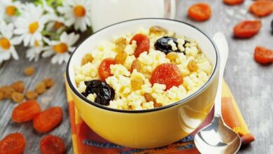 Каша пшенная с фруктами