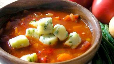 Томатный суп с клецками