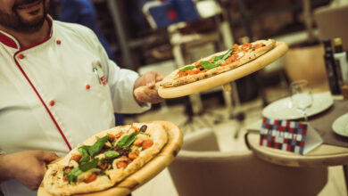 пиццу в итальянской пиццерии