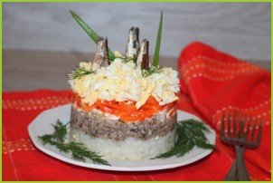 Салат из риса и шпрот - фото шаг 10