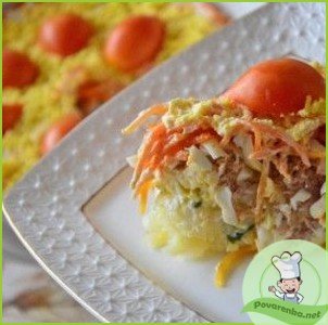 Cлоеный салат с корейской морковью - фото шаг 8