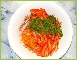 Салат с корейской морковью и сухариками - фото шаг 4