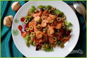 Салат с креветками и овощами - фото шаг 7