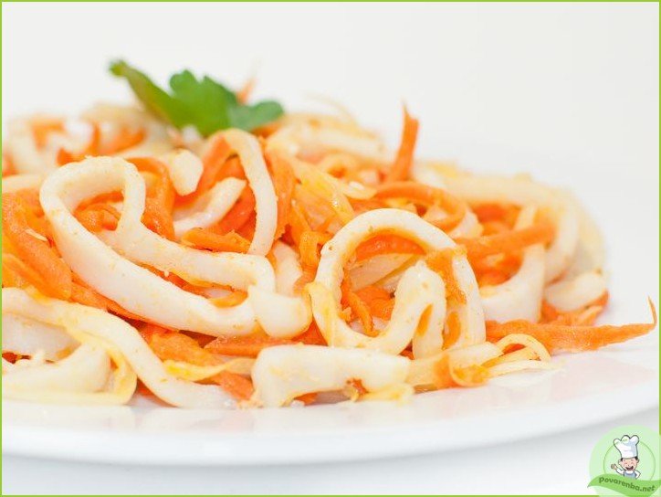 Салат из кальмаров с морковью по-корейски - фото шаг 1