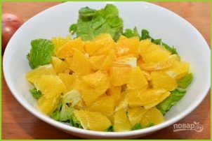 Апельсиновый салат с зеленью - фото шаг 3