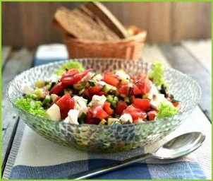 Салат из свежих и грилованных овощей с сыром - фото шаг 5