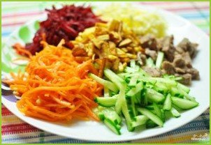Салат с говядиной и корейской морковкой - фото шаг 5