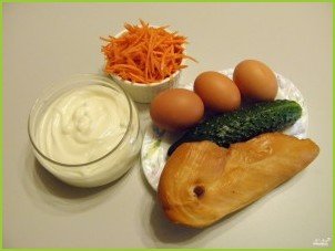 Салат с копченой курицей и корейской морковью - фото шаг 1