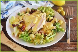 Итальянский салат с курицей под горчичной заправкой - фото шаг 7