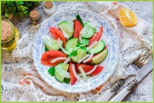 Овощной салат с растительным маслом - фото шаг 6