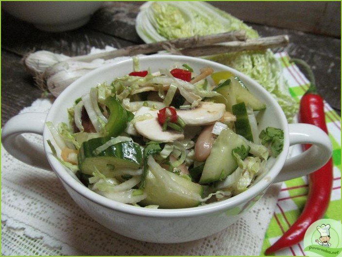 Овощной салат с сырыми шампиньонами - фото шаг 1