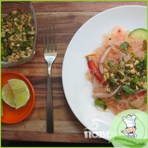 Вьетнамский салат из рисовой лапши с тофу - фото шаг 8