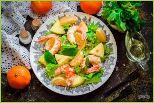 Салат с креветками и мандаринами - фото шаг 6