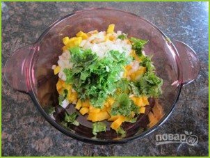 Салат с манго и зеленью - фото шаг 5