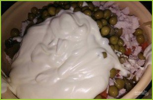 Мясной салат с индейкой - фото шаг 7