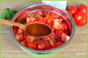 Салат из помидоров с красным луком и кунжутом - фото шаг 7