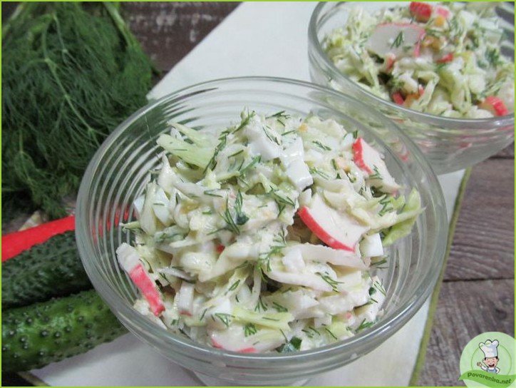 Овощной салат с крабовыми палочками - фото шаг 1
