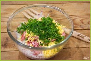 Салат с салями и сыром - фото шаг 4