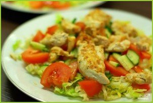 Теплый салат с курицей - фото шаг 7