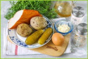 Салат с копченой курицей и картошкой - фото шаг 1