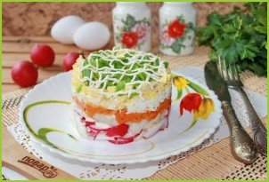 Салат с треской и овощами - фото шаг 8