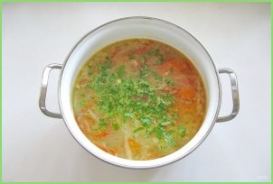Овощной суп с перцем и зеленым горошком - фото шаг 9