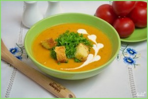 Сливочный томатный суп с базиликом - фото шаг 10