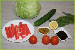 Крабовый салат с салатом айсберг - фото шаг 1
