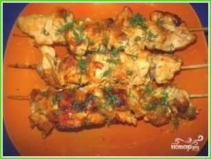 Шашлык из курицы на сковороде - фото шаг 9
