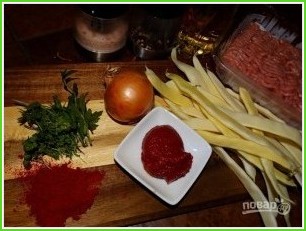 Стручковая фасоль с мясом - фото шаг 1
