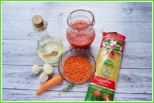 Паста с чечевицей и морковью - фото шаг 1