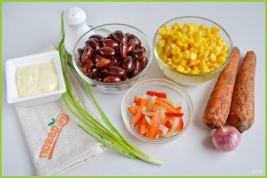 Постный салат с фасолью и кукурузой - фото шаг 1