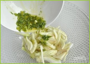 Салат с фенхелем, макаронами и грушей - фото шаг 4