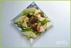 Теплый салат с грушей и куриной печенью - фото шаг 10