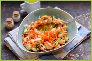 Постный салат с фасолью и корейской морковью - фото шаг 6