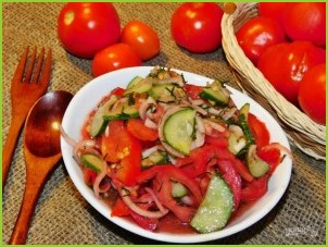 Овощной салат с базиликом - фото шаг 4