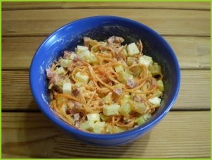 Салат ажурный с корейской морковью - фото шаг 6