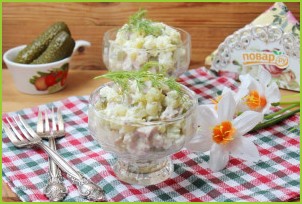 Салат со свининой и солеными огурцами - фото шаг 11