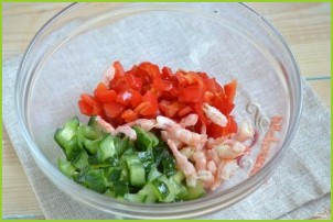 Постный салат с креветками - фото шаг 4