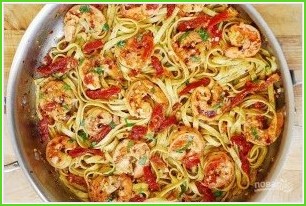Спагетти с вялеными томатами - фото шаг 5