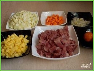 Овощное рагу с мясом и картошкой - фото шаг 1