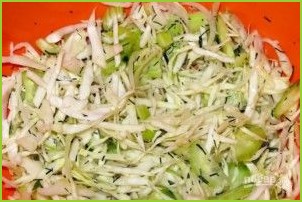 Салат из свежей капусты и огурцов - фото шаг 4