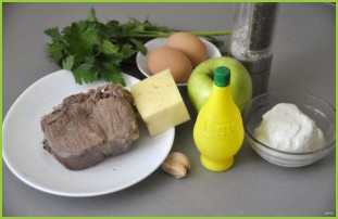 Салат с говядиной и зелёным яблоком - фото шаг 1
