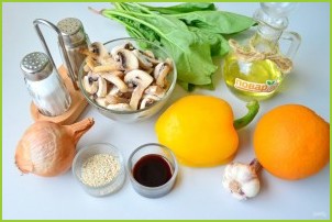 Салат со шпинатом, грибами и апельсинами - фото шаг 1