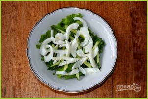 Зеленый салат с кальмаром - фото шаг 5