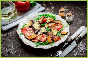 Салат с баклажанами и рукколой - фото шаг 8