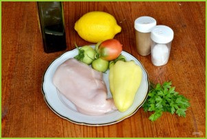 Салат с курицей и зелеными помидорами - фото шаг 1