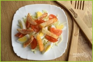 Салат с гренками и сыром - фото шаг 7