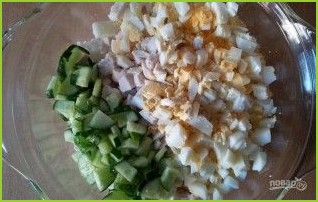 Салат с консервированными шампиньонами - фото шаг 4